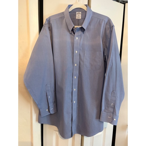 Brooks Brothers Other - Brooks Brothers Regent 17.5 34/35 100% Cotton Non-Iron Dress Shirt Blue Button D